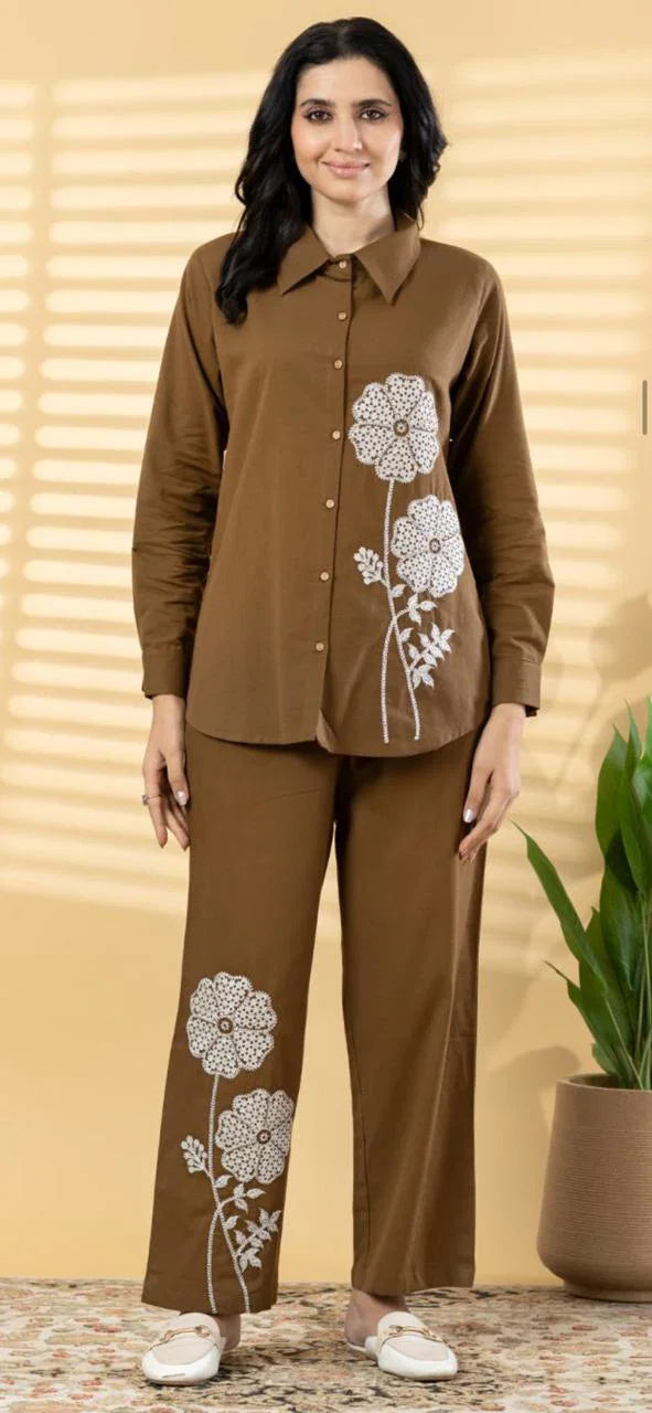Naisha K 798 Cotton Flex With Worked Stylish Co Ord Set Collection