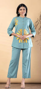 Naisha K 798 Cotton Flex With Worked Stylish Co Ord Set Collection