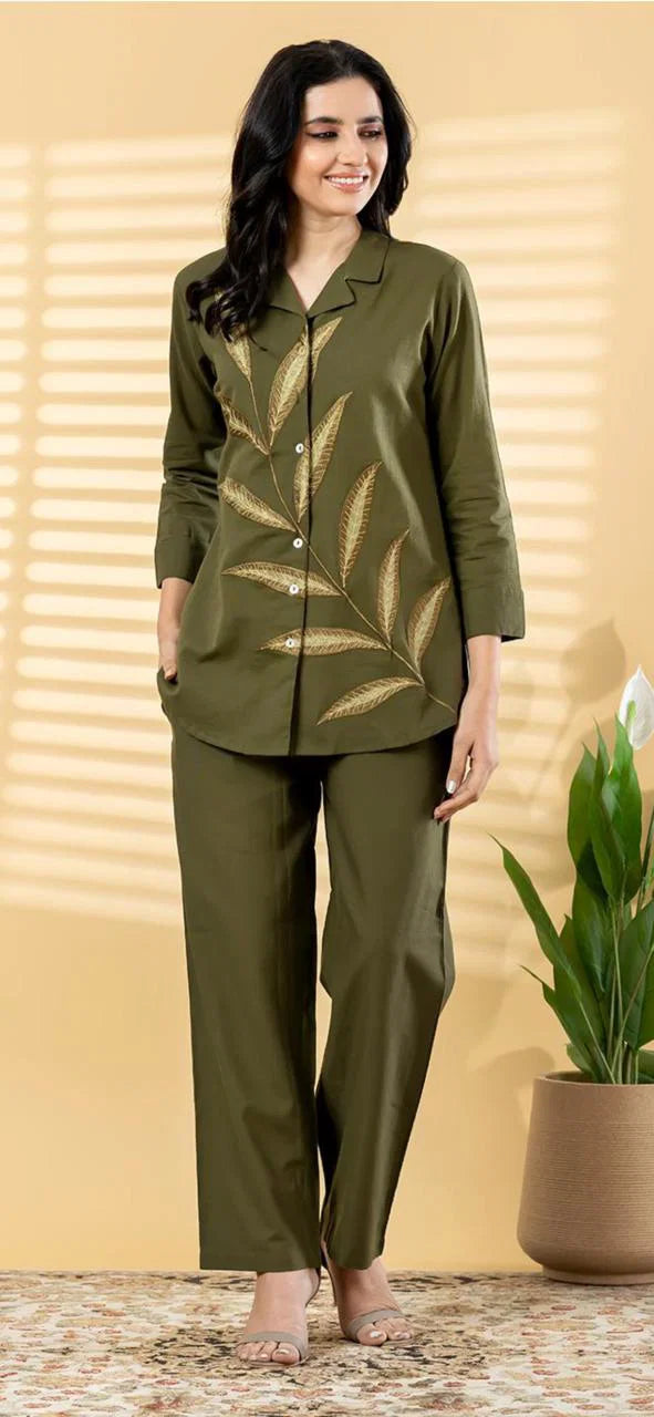 Naisha K 798 Cotton Flex With Worked Stylish Co Ord Set Collection