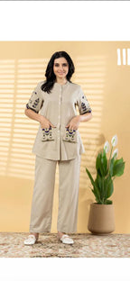 Naisha K 798 Cotton Flex With Worked Stylish Co Ord Set Collection