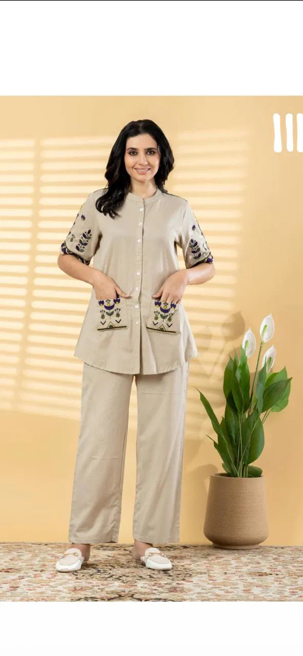 Naisha K 798 Cotton Flex With Worked Stylish Co Ord Set Collection