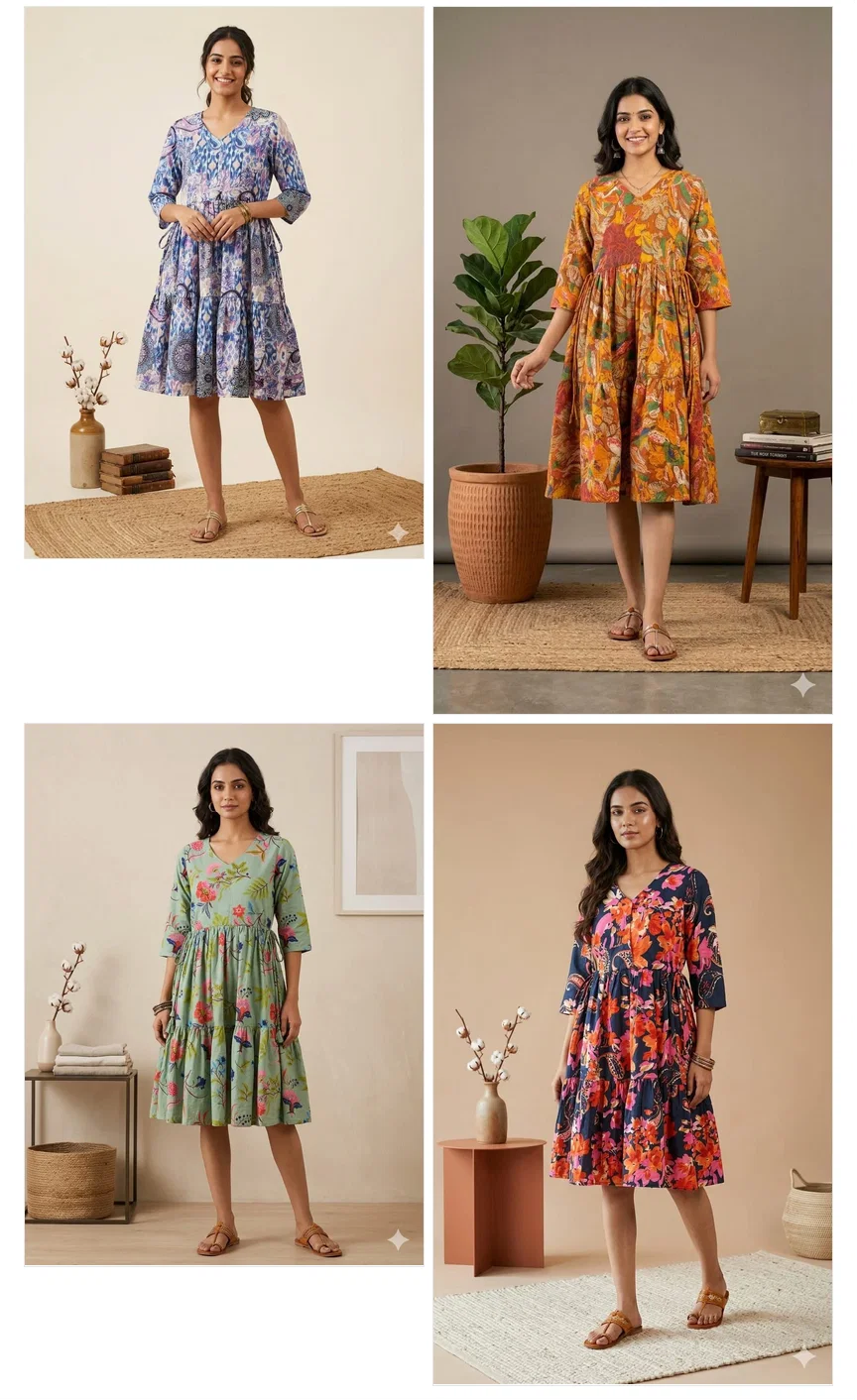 Naisha K 803 Cambric Cotton Printed One Piece Top Collection