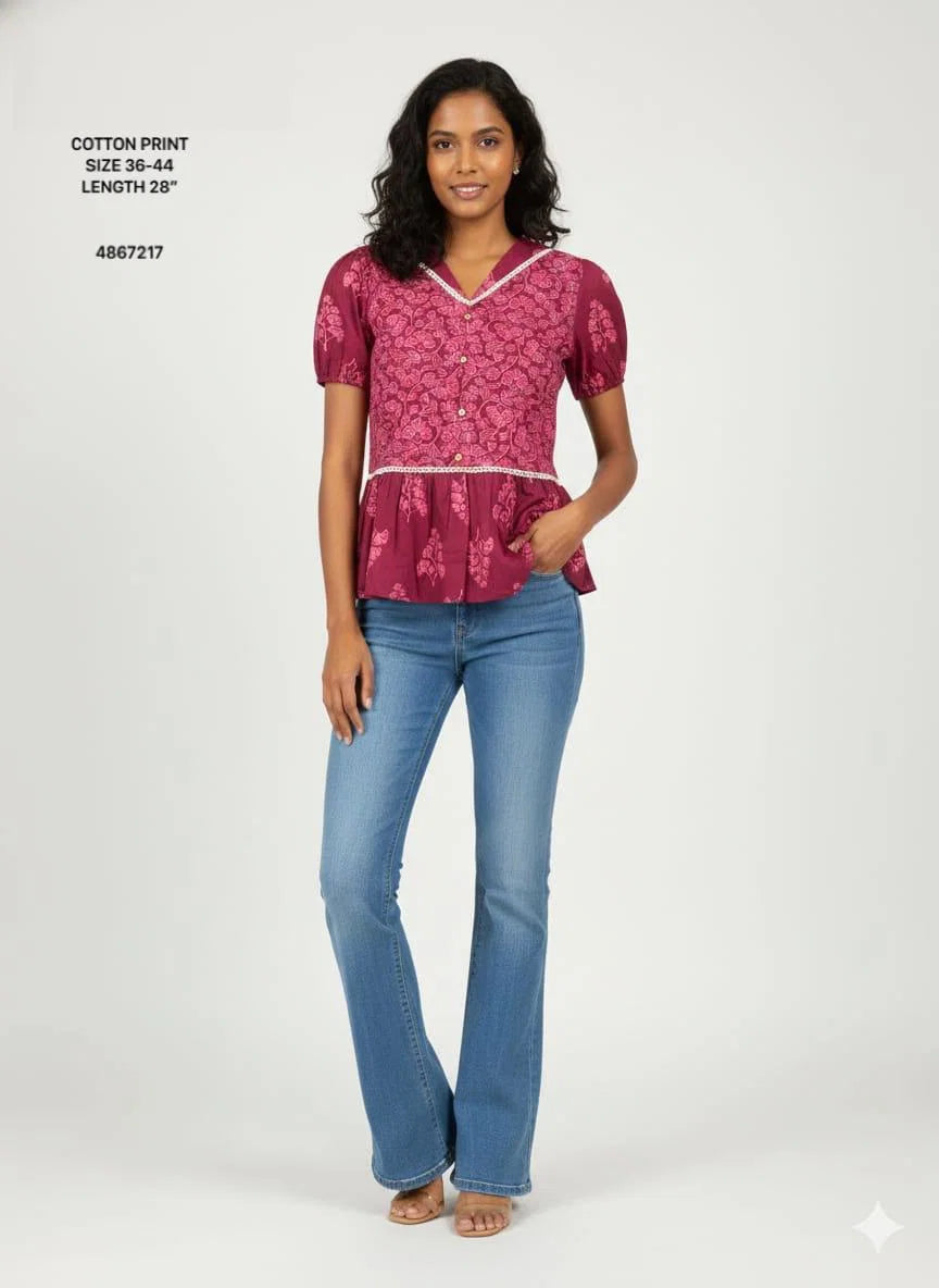 Naisha K 804 Cotton Printed Fancy Top Collection