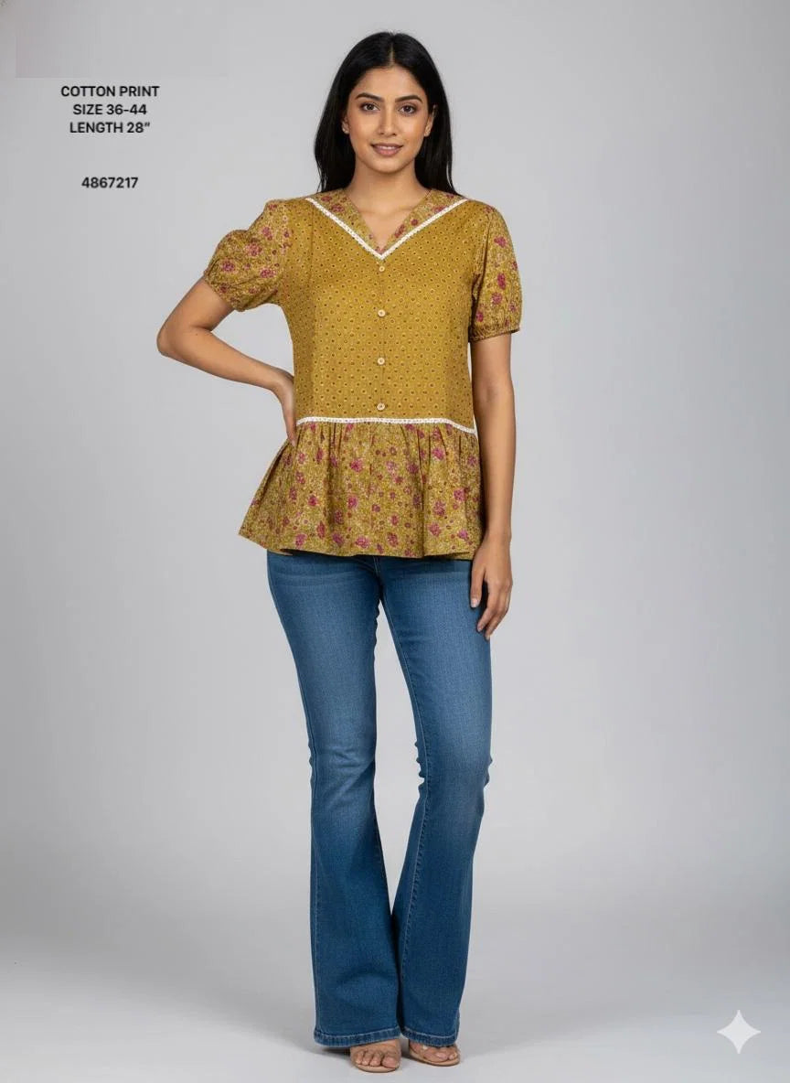Naisha K 804 Cotton Printed Fancy Top Collection