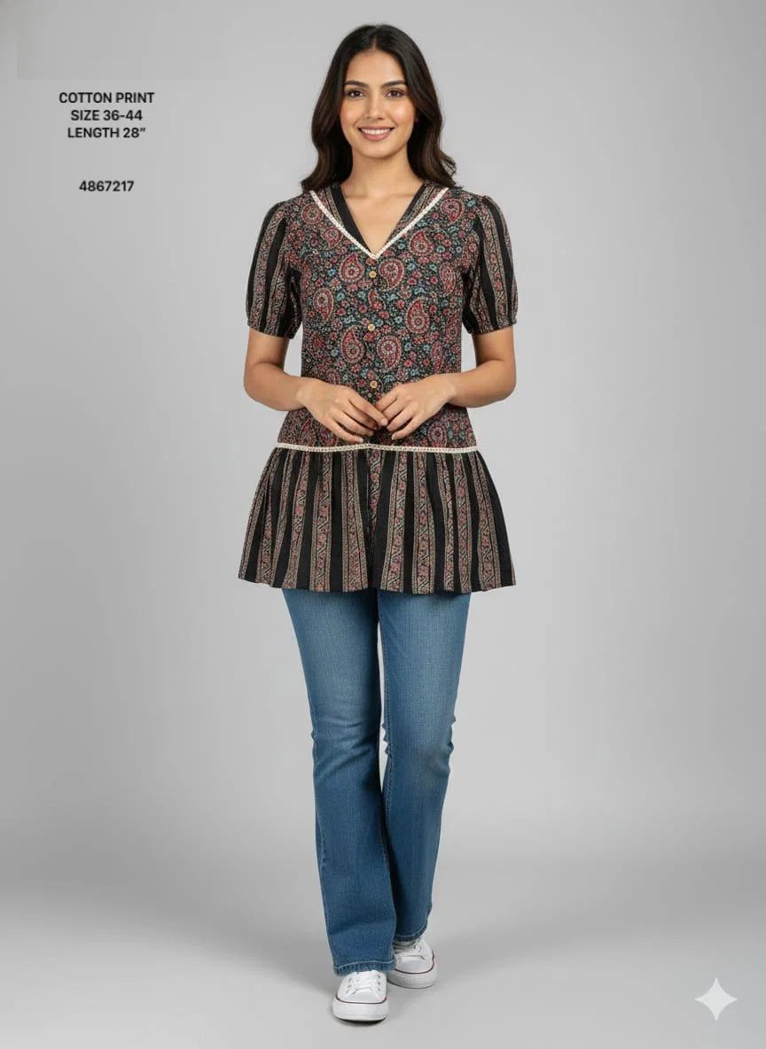 Naisha K 804 Cotton Printed Fancy Top Collection