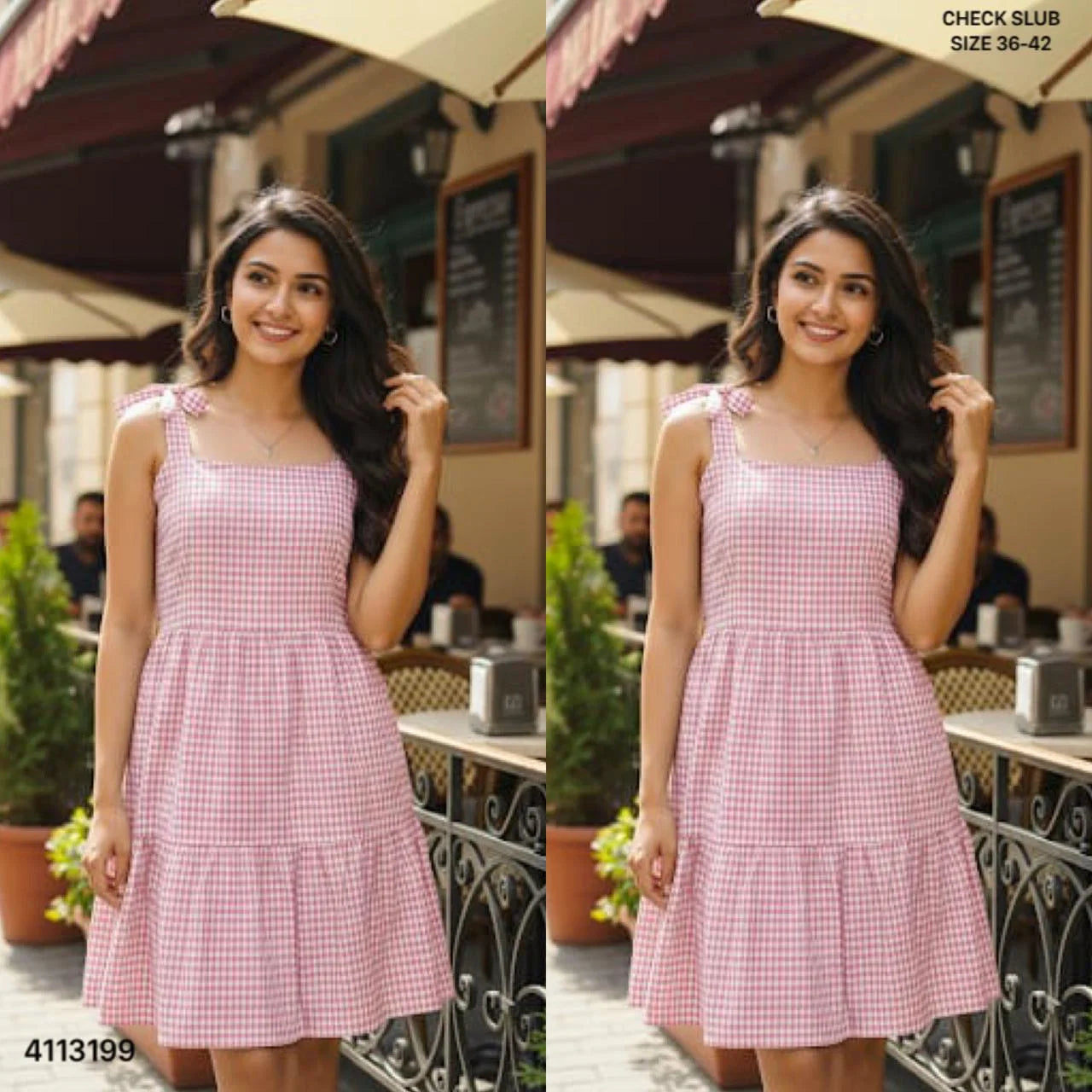 Naisha K 811 Check Slub Fancy One Piece Top Collection