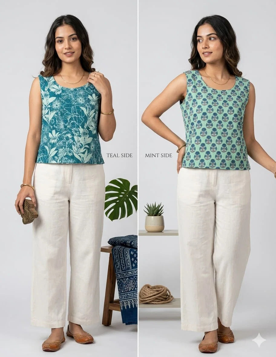 Naisha K 812 Cotton Printed Reversible Crop Tops Collection