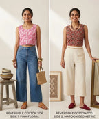 Naisha K 812 Cotton Printed Reversible Crop Tops Collection