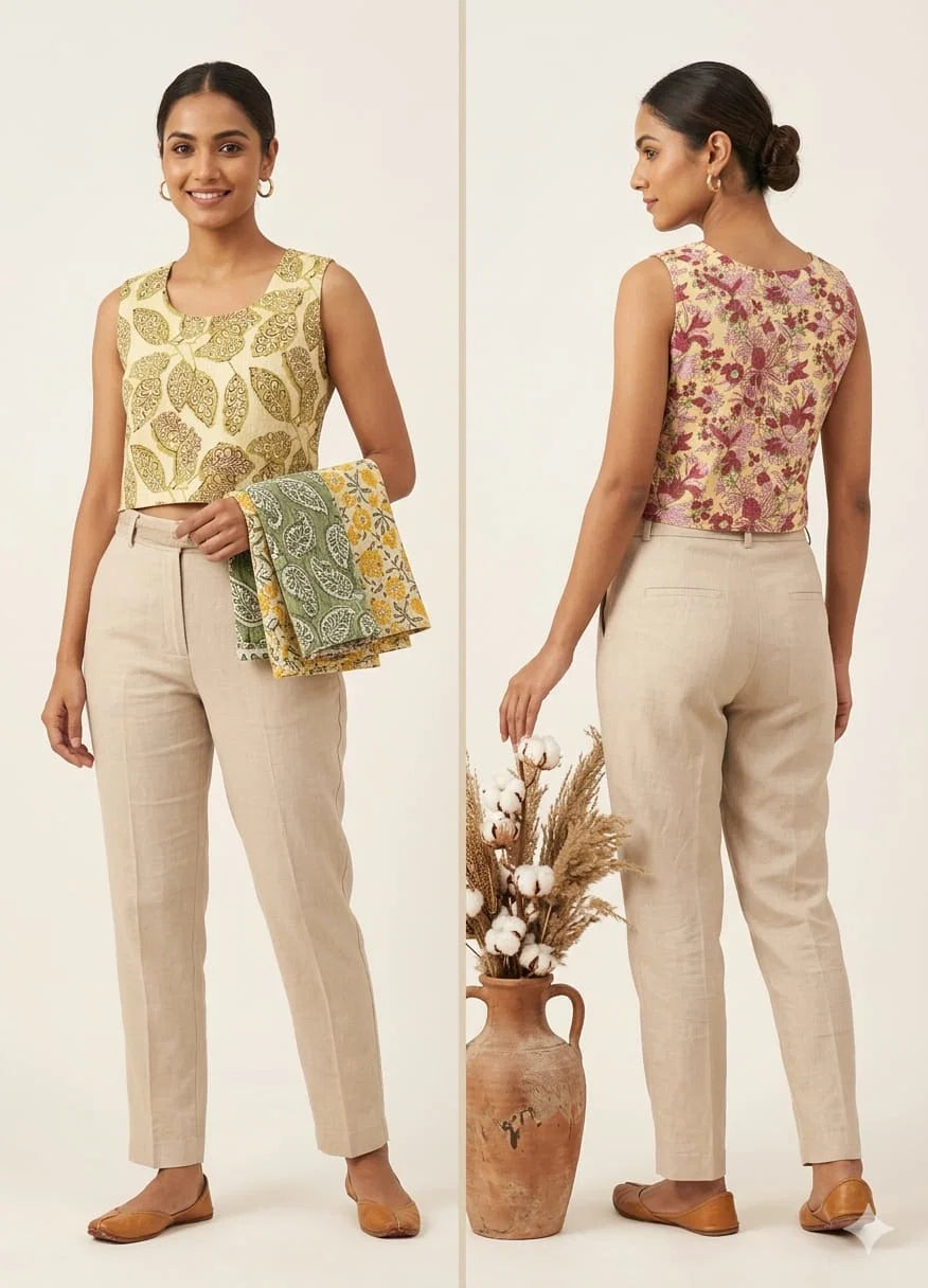 Naisha K 812 Cotton Printed Reversible Crop Tops Collection
