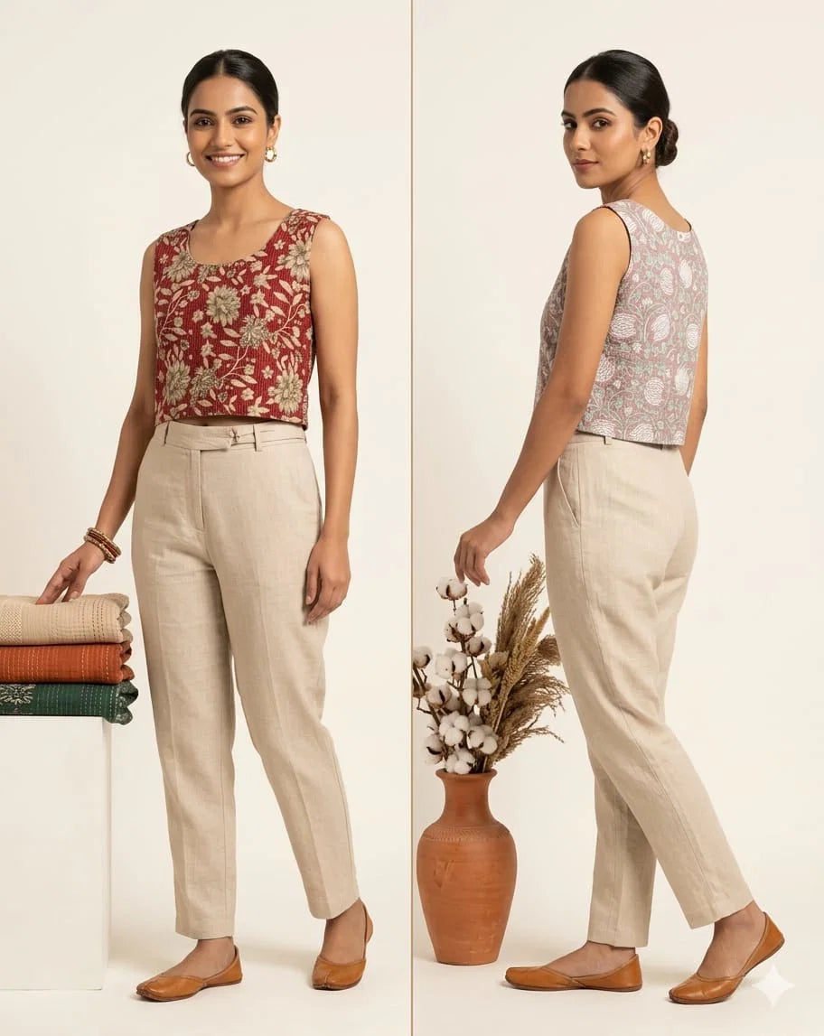 Naisha K 812 Cotton Printed Reversible Crop Tops Collection