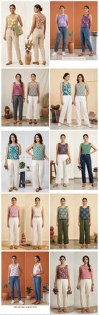 Naisha K 812 Cotton Printed Reversible Crop Tops Collection