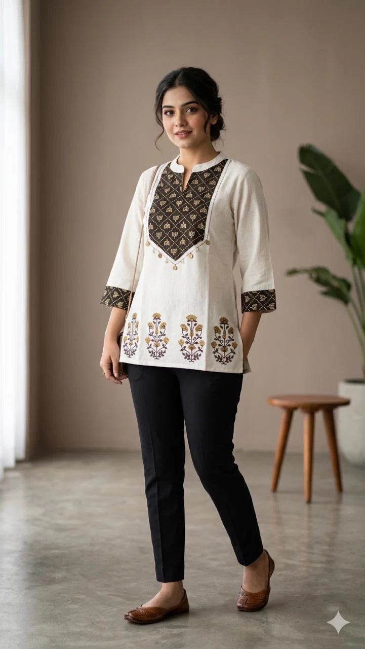 Naisha K 820 Cotton Flex Block Work Short Tops Collection