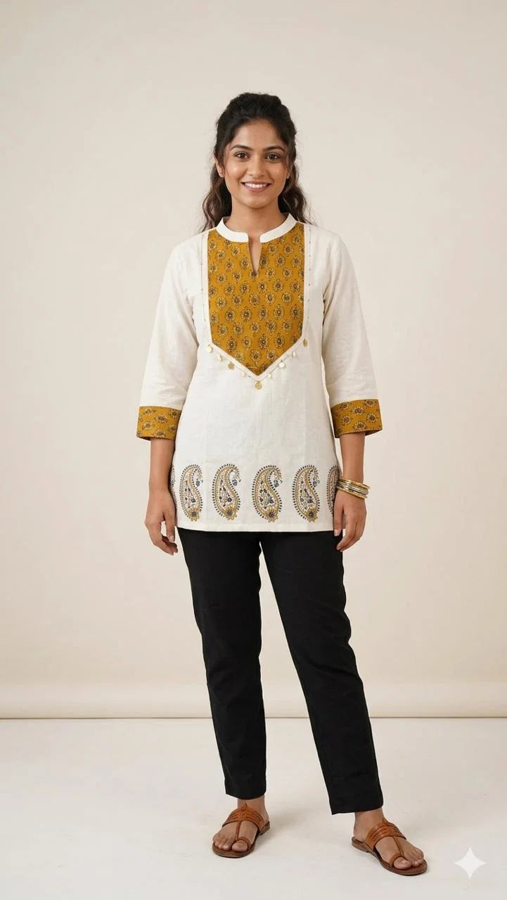 Naisha K 820 Cotton Flex Block Work Short Tops Collection