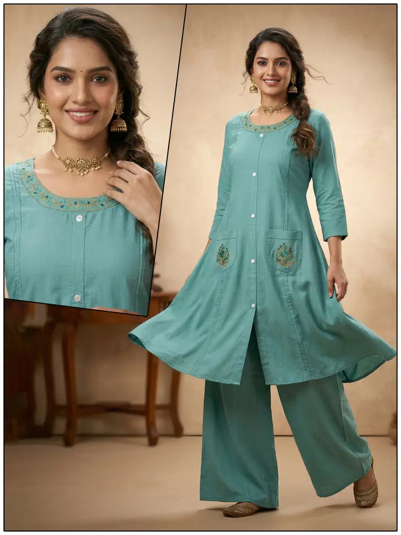 Naisha K 822 Cotton With Embroidered Kurti With Bottom Collection