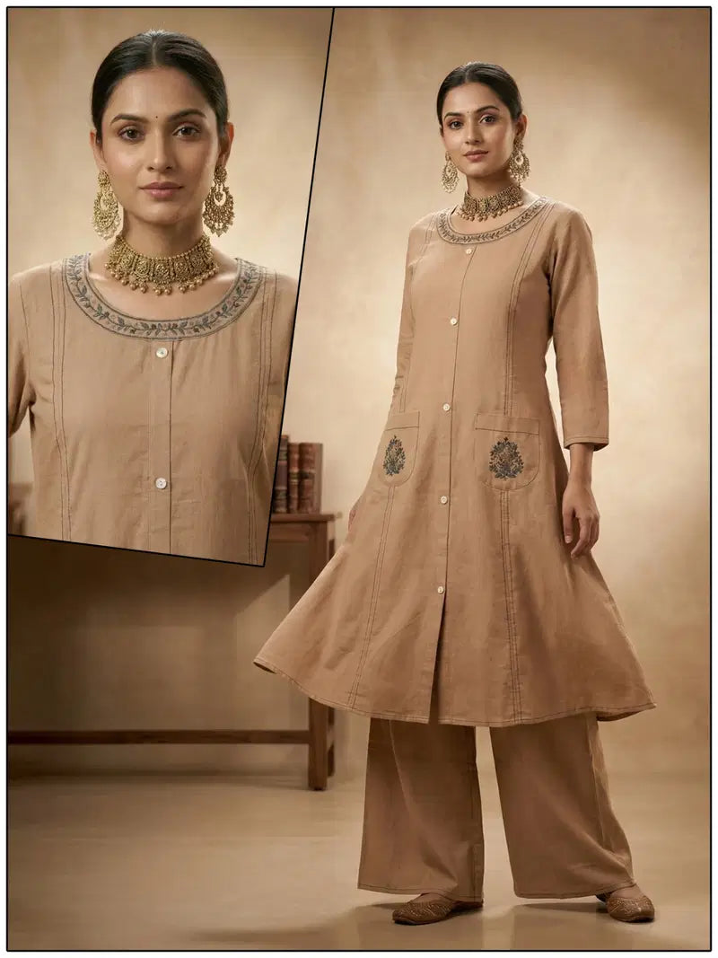 Naisha K 822 Cotton With Embroidered Kurti With Bottom Collection