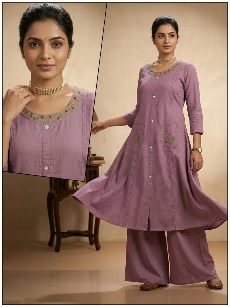 Naisha K 822 Cotton With Embroidered Kurti With Bottom Collection