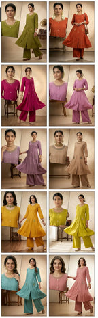 Naisha K 822 Cotton With Embroidered Kurti With Bottom Collection