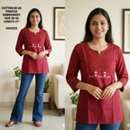 Naisha K 823 Cotton Printex Embroidered Short Top Collection