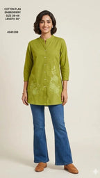 Naisha K 824 Cotton Flex Embroidered Short Fancy Top Collection