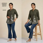 Naisha K 824 Cotton Flex Embroidered Short Fancy Top Collection