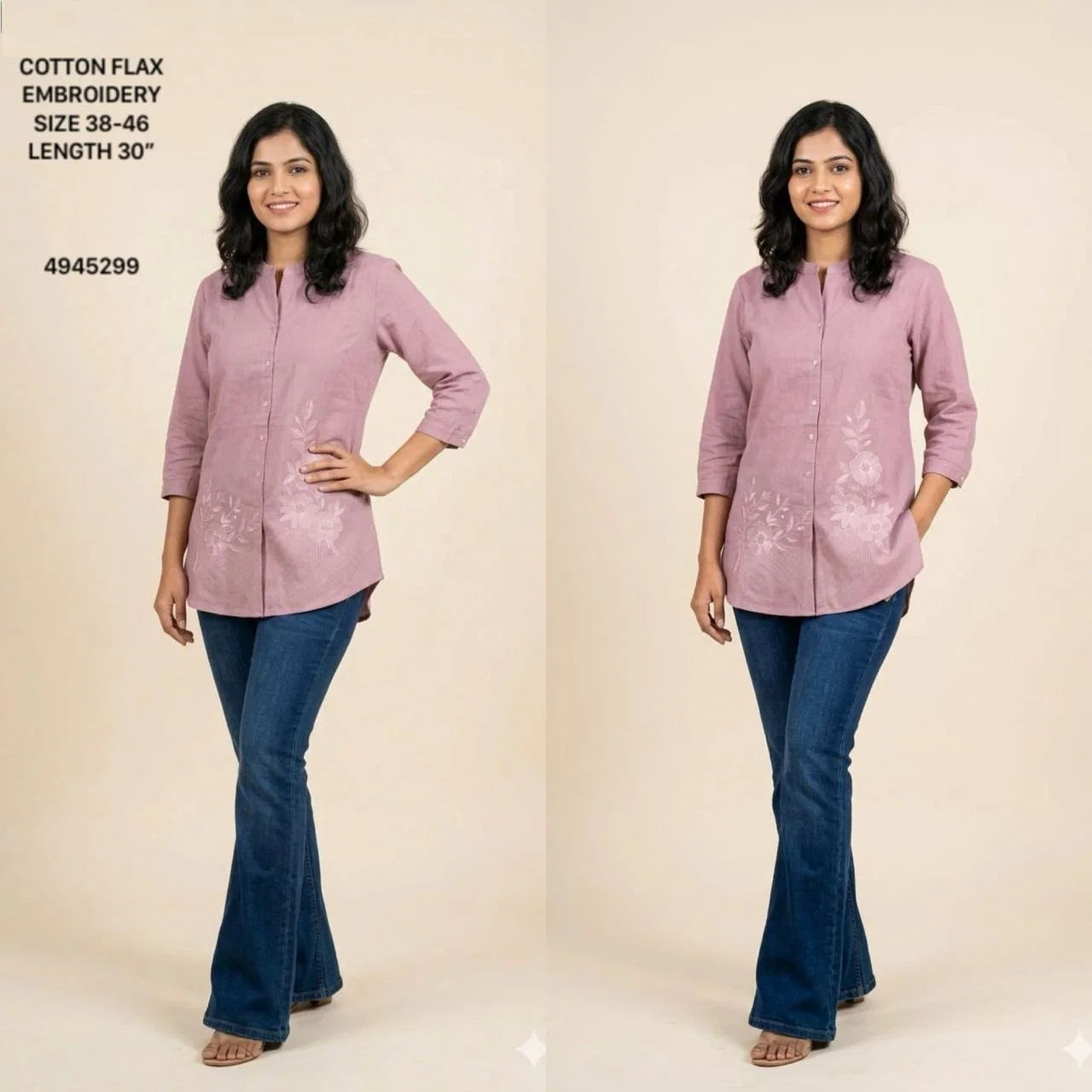 Naisha K 824 Cotton Flex Embroidered Short Fancy Top Collection