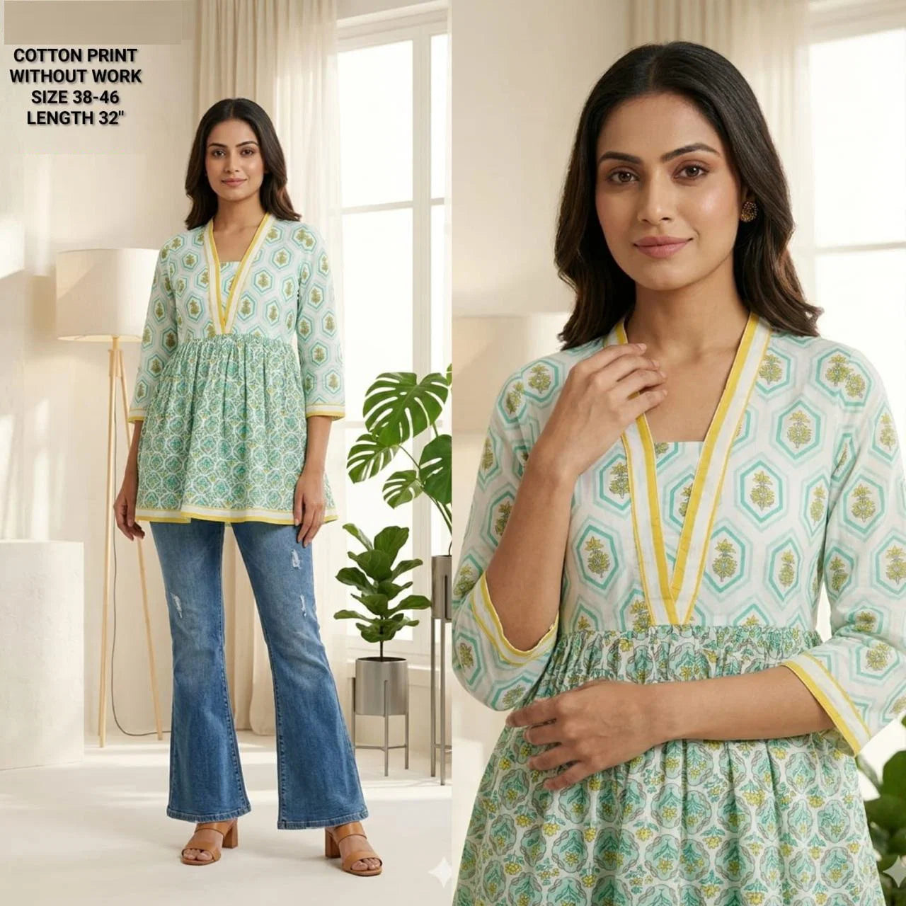 Naisha K 825 Cotton Printed Fancy Short Top Collection