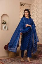Naisha K 827 Cambric Cotton Printed Kurti Bottom With Dupatta