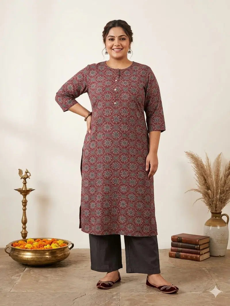Naisha K 829 Plus Size Rayon Printed Kurti Collection