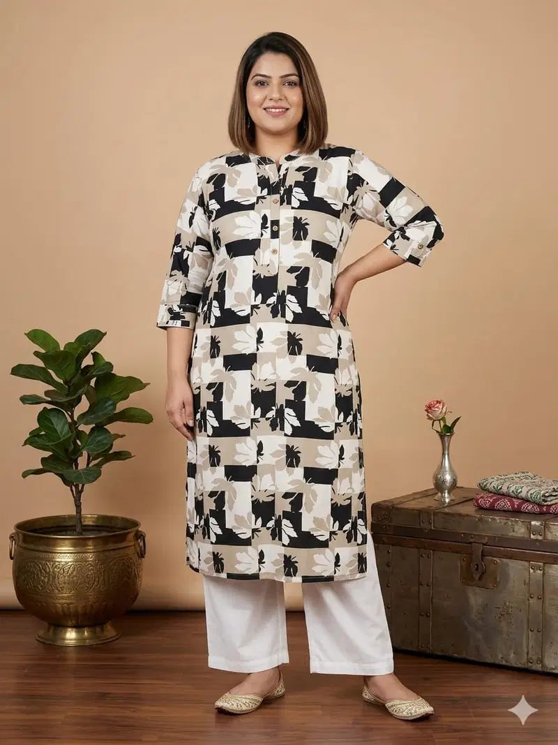 Naisha K 829 Plus Size Rayon Printed Kurti Collection
