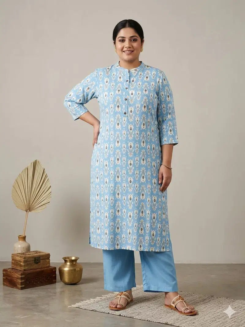 Naisha K 829 Plus Size Rayon Printed Kurti Collection