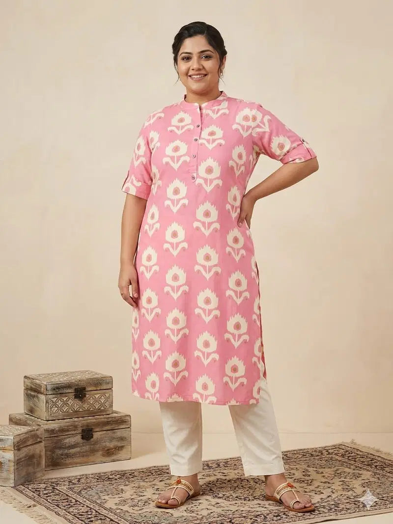 Naisha K 829 Plus Size Rayon Printed Kurti Collection
