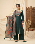 Naisha K 830 Dhabu Cotton Aline Worked Kurti With Bottom Dupttaa