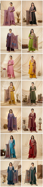 Naisha K 830 Dhabu Cotton Aline Worked Kurti With Bottom Dupttaa