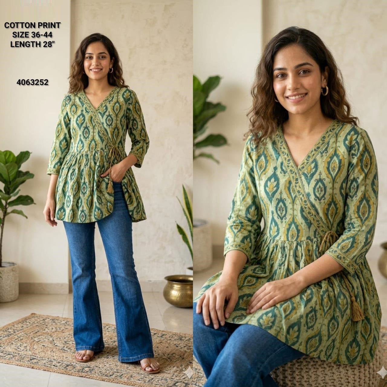 Naisha K 831 Cotton Printed Short Top Collection