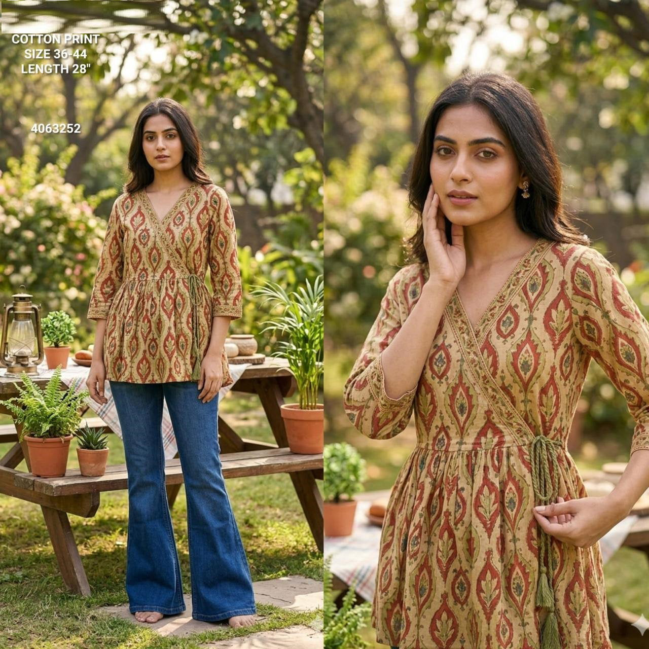 Naisha K 831 Cotton Printed Short Top Collection