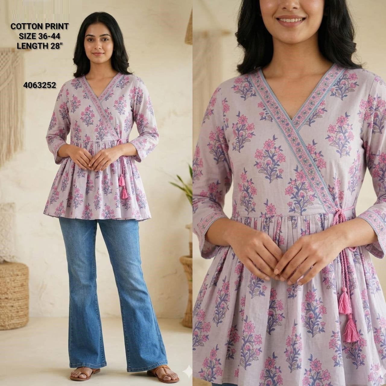 Naisha K 831 Cotton Printed Short Top Collection