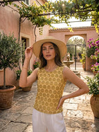Naisha K 832 Srinkless Cotton Sleeveless Printed Tops Collection