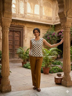 Naisha K 832 Srinkless Cotton Sleeveless Printed Tops Collection