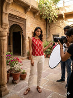 Naisha K 832 Srinkless Cotton Sleeveless Printed Tops Collection