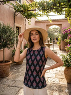 Naisha K 832 Srinkless Cotton Sleeveless Printed Tops Collection