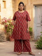 Naisha K 833 Plus Size Cotton Printed Kurti With Bottom