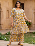 Naisha K 833 Plus Size Cotton Printed Kurti With Bottom