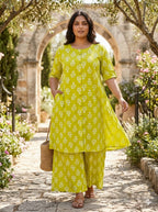 Naisha K 833 Plus Size Cotton Printed Kurti With Bottom