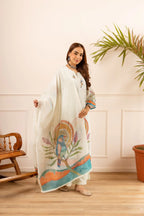 Naisha K 834 Linen Cotton With Embroidered Kurti With Bottom Dupatta