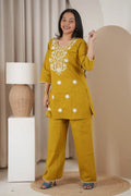 Naisha K 837 Dhabu Cotton Lucknowi Embroidered Kurti With Bottom