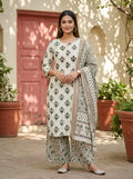 Naisha K 949 Cotton Muslin Straight Cut Kurti With Bottom Dupatta