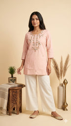 Naisha K 989 Cambric Cotton Embroidered Tops