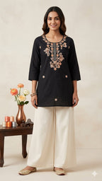 Naisha K 989 Cambric Cotton Embroidered Tops