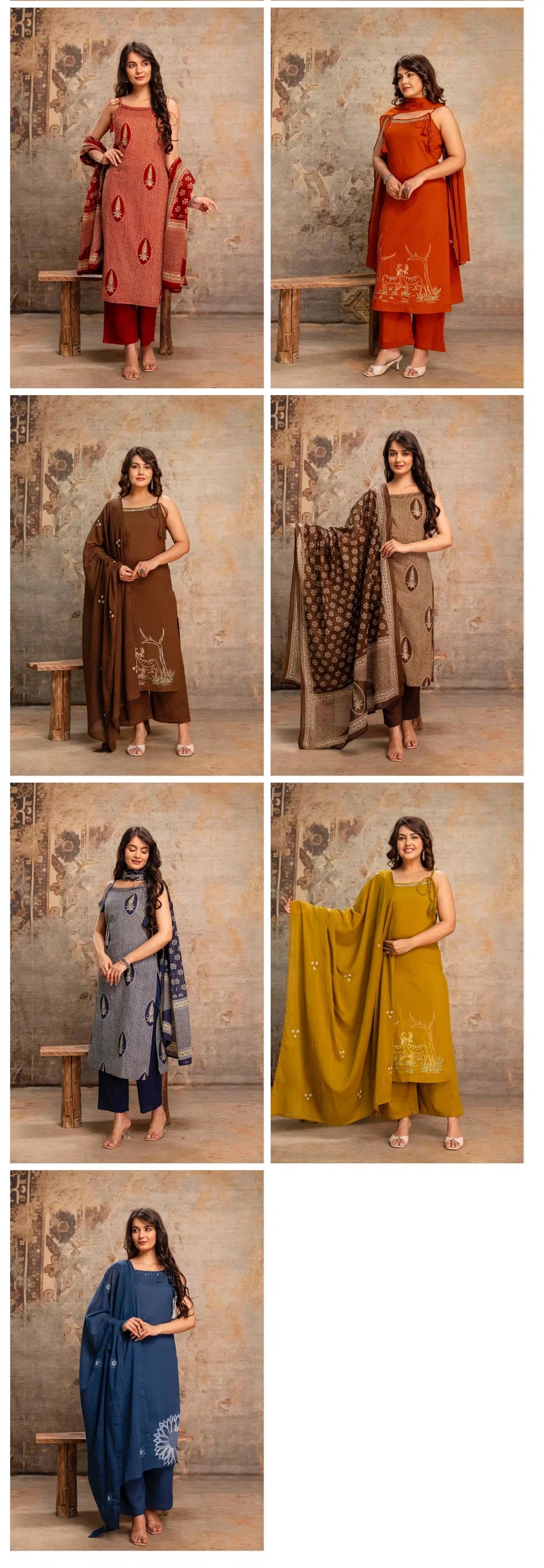 Naisha K 992 Cotton Speghatti Tussels Kurti With Bottom Dupatta