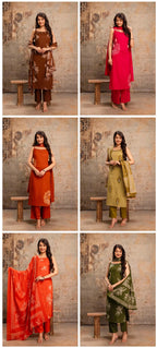 Naisha K 992 Cotton Speghatti Tussels Kurti With Bottom Dupatta
